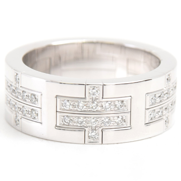 エルメス 指輪 レディース キリム ダイヤモンド リング 52号 ホワイトゴールド HERMES 750WG 中古