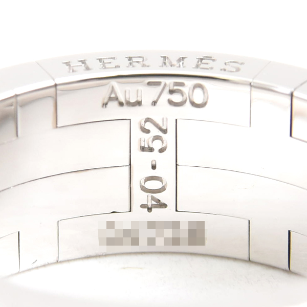 エルメス 指輪 レディース キリム ダイヤモンド リング 52号 ホワイトゴールド HERMES 750WG 中古