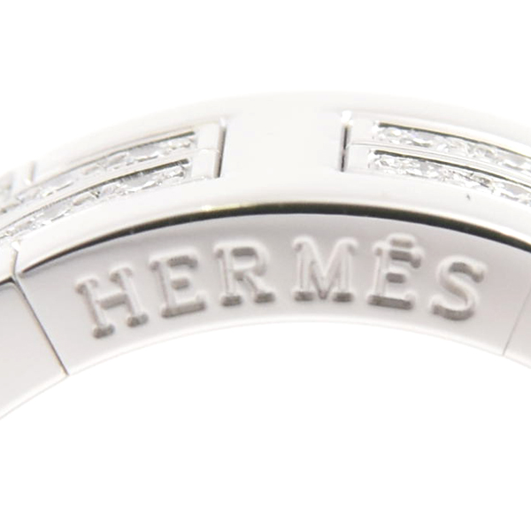 エルメス 指輪 レディース キリム ダイヤモンド リング 52号 ホワイトゴールド HERMES 750WG 中古