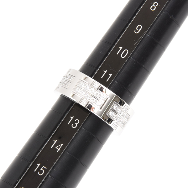 エルメス 指輪 レディース キリム ダイヤモンド リング 52号 ホワイトゴールド HERMES 750WG 中古