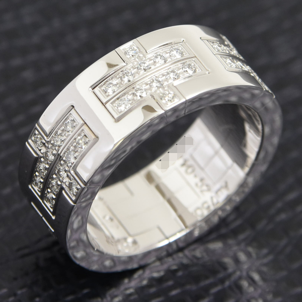 エルメス 指輪 レディース キリム ダイヤモンド リング 52号 ホワイトゴールド HERMES 750WG 中古