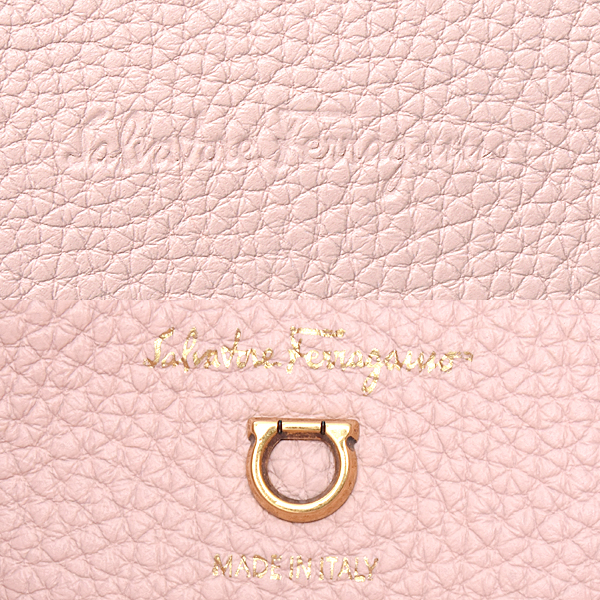 サルヴァトーレ フェラガモ バッグ レディース ガンチーニ ハンドバッグ トートバッグ カーフ ピンク AU-21 0914 Salvatore Ferragamo 中古