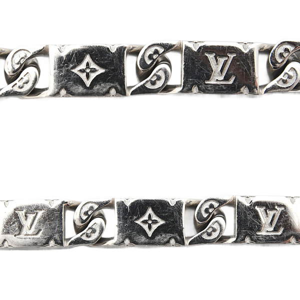 ルイヴィトン ブレスレット メンズ ブレスレット モノグラム タイドアップ Mサイズ メタル Louis Vuitton M0921M 中古