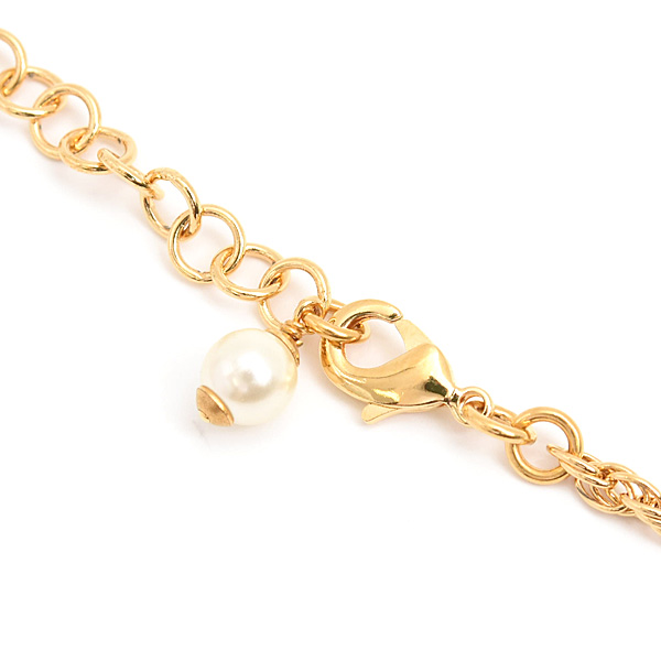 シャネル ネックレス レディース ココマーク シェル ラインストーン ペンダント A23C GP ゴールド CHANEL 中古