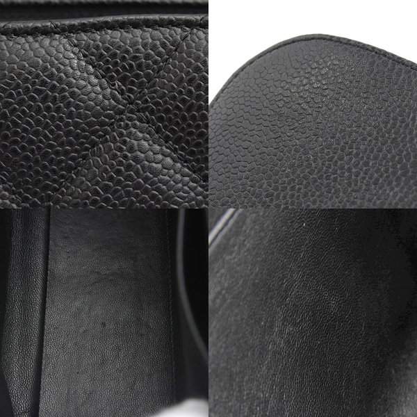 シャネル バッグ レディース マトラッセ30 デカマトラッセ ダブルチェーンショルダー キャビアスキン ブラック CHANEL 中古