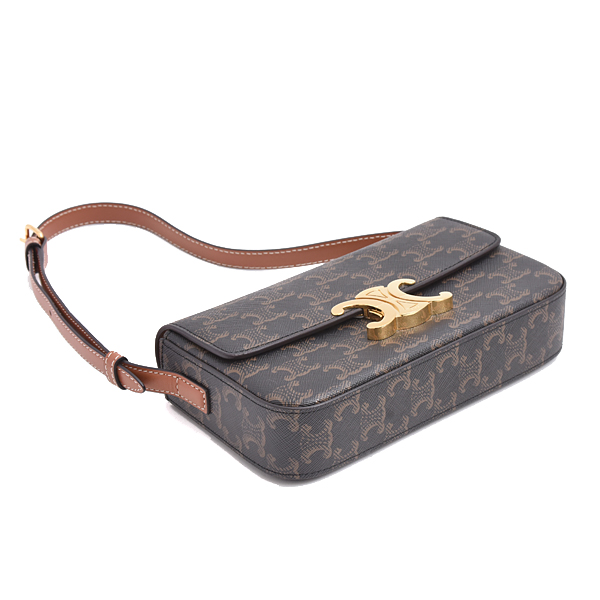 セリーヌ レディース バッグ ショルダーバッグ クロード ミニショルダーバッグ トリオンフ ブラウン 194142CUZ CELINE 中古