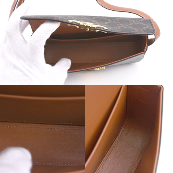セリーヌ レディース バッグ ショルダーバッグ クロード ミニショルダーバッグ トリオンフ ブラウン 194142CUZ CELINE 中古