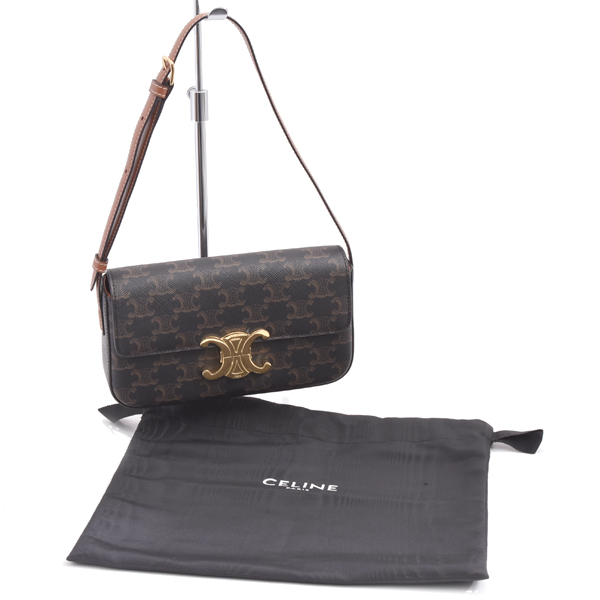 セリーヌ レディース バッグ ショルダーバッグ クロード ミニショルダーバッグ トリオンフ ブラウン 194142CUZ CELINE 中古