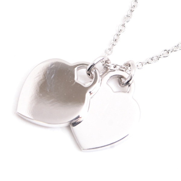 ティファニー ネックレス レディース リターントゥティファニー ダブルハート ダイヤ ペンダント ホワイトゴールド TIFFANY 750WG 中古