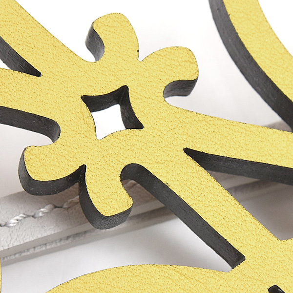 ロエベ チャーム レディース アナグラム バッグチャーム キーホルダー イエロー系 グレー ブラウン LOEWE C621232X 中古