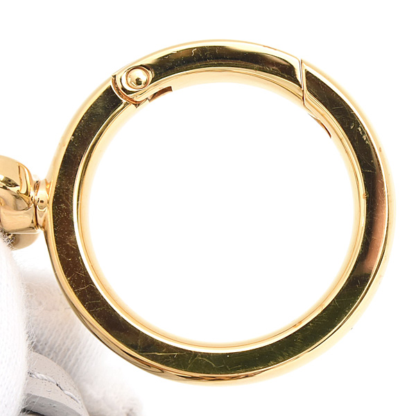 ロエベ チャーム レディース アナグラム バッグチャーム キーホルダー イエロー系 グレー ブラウン LOEWE C621232X 中古