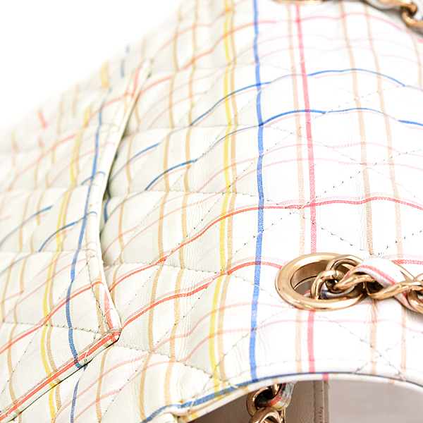 シャネル バッグ レディース マトラッセ チェーンショルダー レザー チェック マルチ CHANEL 中古