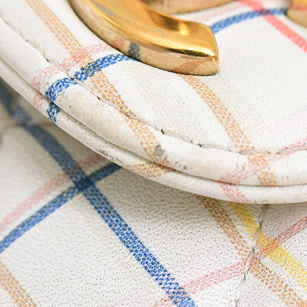 シャネル バッグ レディース マトラッセ チェーンショルダー レザー チェック マルチ CHANEL 中古