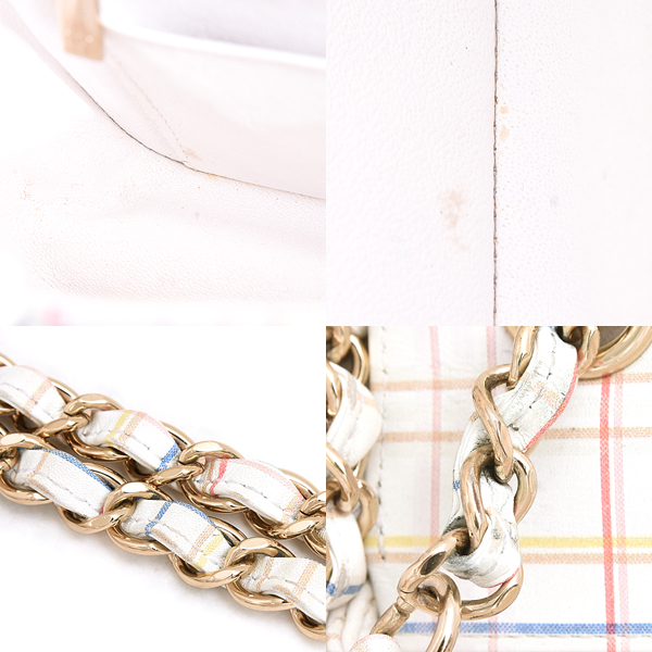 シャネル バッグ レディース マトラッセ チェーンショルダー レザー チェック マルチ CHANEL 中古