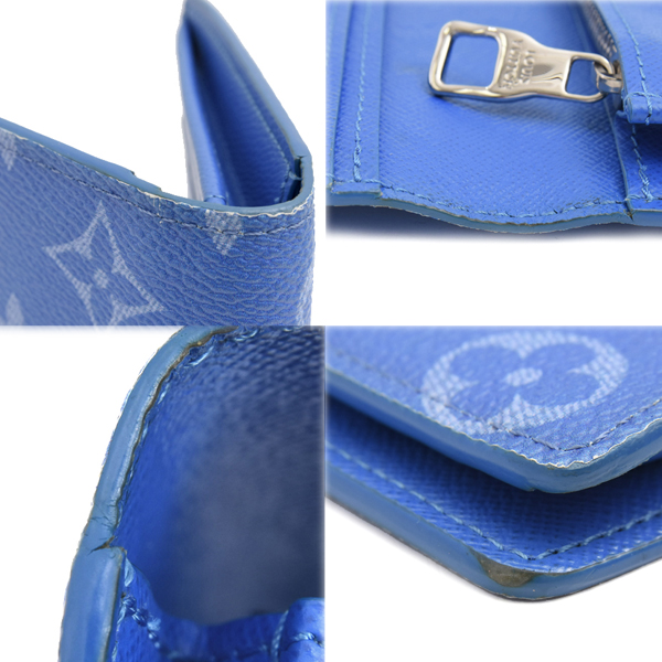 ルイヴィトン メンズ ポルトフォイユブラザ 二つ折り長財布 モノグラムクラウズ ヴァージルアブロー ブルー ホワイト Louis Vuitton 中古
