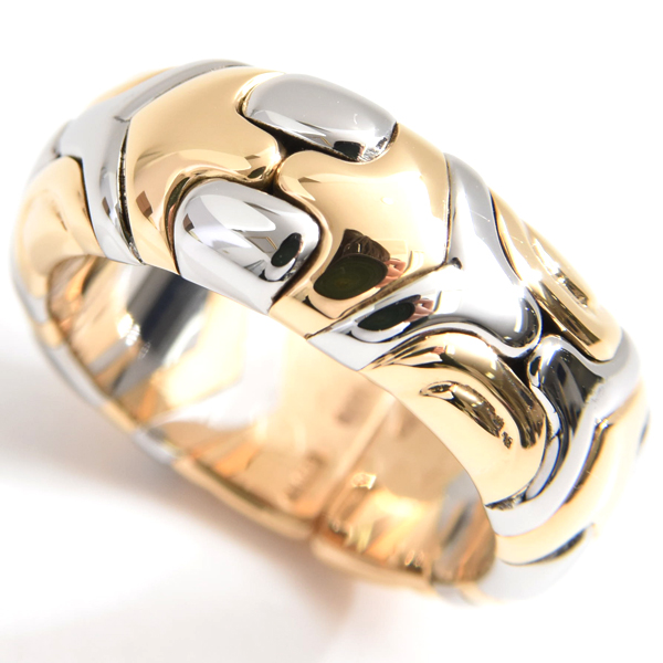 ブルガリ 指輪 レディース アルベアーレ リング 16号 ゴールド ステンレス BVLGARI 750YG×SS 中古