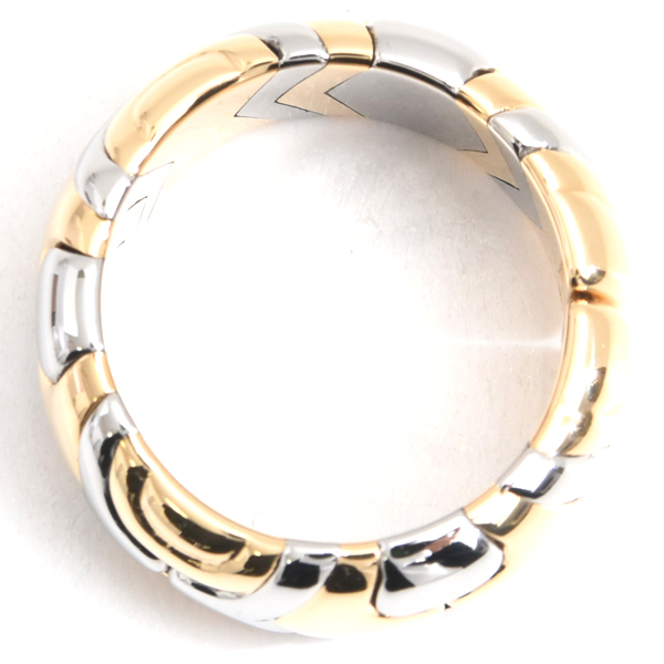 ブルガリ 指輪 レディース アルベアーレ リング 16号 ゴールド ステンレス BVLGARI 750YG×SS 中古