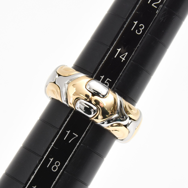 ブルガリ 指輪 レディース アルベアーレ リング 16号 ゴールド ステンレス BVLGARI 750YG×SS 中古