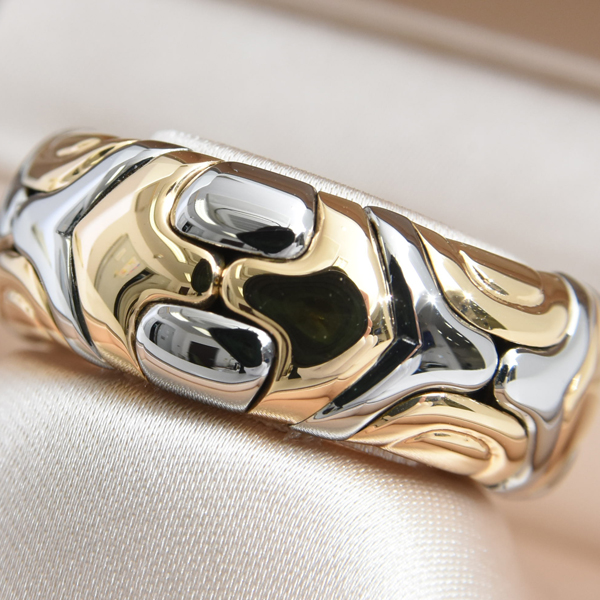 ブルガリ 指輪 レディース アルベアーレ リング 16号 ゴールド ステンレス BVLGARI 750YG×SS 中古
