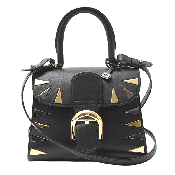 デルヴォー バッグ レディース ブリヨン 2WAYハンドバッグ ファイヤーワークス レザー ブラック Delvaux 中古