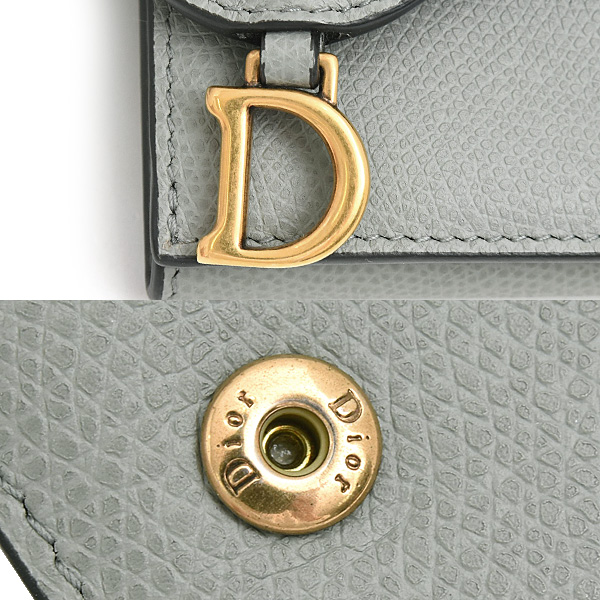 クリスチャンディオール 財布 レディース サドル コンパクトウォレット グレー系 S5653CBAA Christian Dior 中古