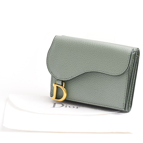 クリスチャンディオール 財布 レディース サドル コンパクトウォレット グレー系 S5653CBAA Christian Dior 中古
