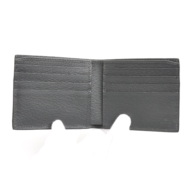 グッチ 財布 メンズ カットアウト インターロッキングG 二つ折り財布 グレー 701420 GUCCI PVC 中古