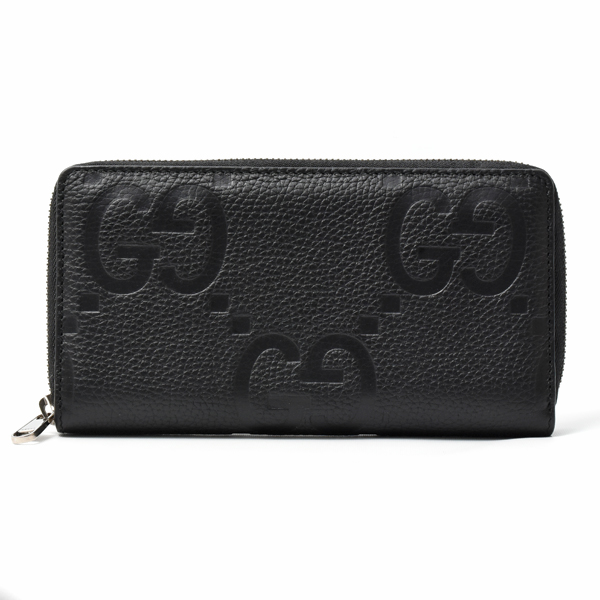 グッチ 財布 メンズ ジャンボGG ジップ アラウンド ウォレット 長財布 ブラック レザー 739484 GUCCI 中古
