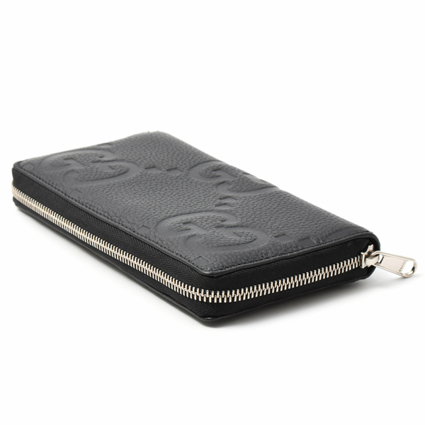 グッチ 財布 メンズ ジャンボGG ジップ アラウンド ウォレット 長財布 ブラック レザー 739484 GUCCI 中古