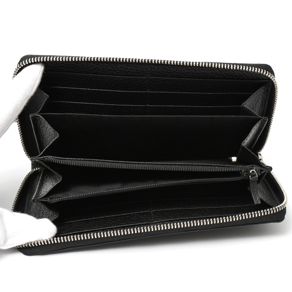 グッチ 財布 メンズ ジャンボGG ジップ アラウンド ウォレット 長財布 ブラック レザー 739484 GUCCI 中古