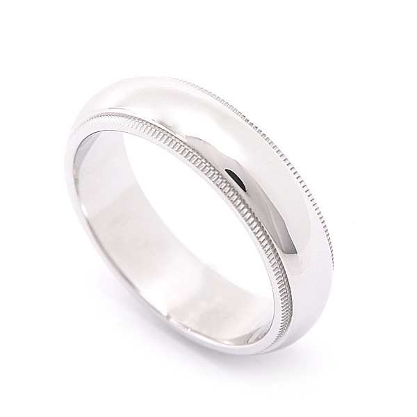 ティファニー 指輪 メンズ トゥギャザー ミルグレイン バンド リング 実測19.5号 幅6mm プラチナ TIFFANY PT950 中古