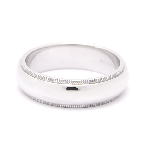 ティファニー 指輪 メンズ トゥギャザー ミルグレイン バンド リング 実測19.5号 幅6mm プラチナ TIFFANY PT950 中古
