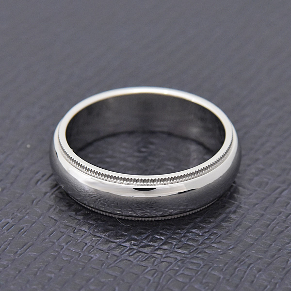 ティファニー 指輪 メンズ トゥギャザー ミルグレイン バンド リング 実測19.5号 幅6mm プラチナ TIFFANY PT950 中古