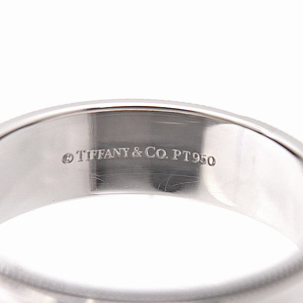 ティファニー 指輪 メンズ トゥギャザー ミルグレイン バンド リング 実測19.5号 幅6mm プラチナ TIFFANY PT950 中古