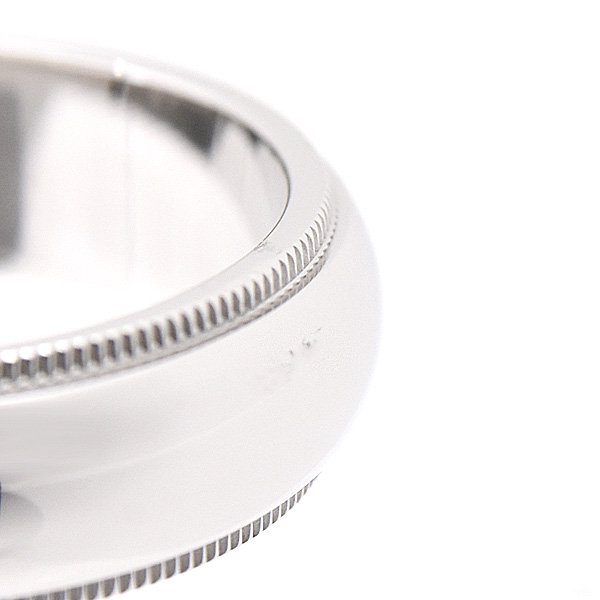 ティファニー 指輪 メンズ トゥギャザー ミルグレイン バンド リング 実測19.5号 幅6mm プラチナ TIFFANY PT950 中古