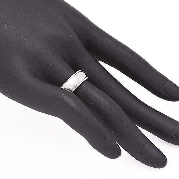 ティファニー 指輪 メンズ トゥギャザー ミルグレイン バンド リング 実測19.5号 幅6mm プラチナ TIFFANY PT950 中古