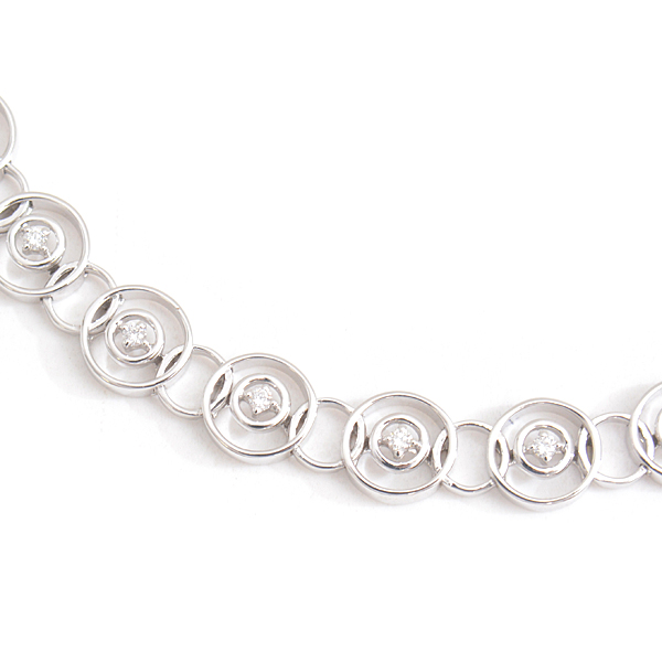 タサキ ブレスレット ブレスレット ダイヤ サークルデザイン D0.27ct ホワイトゴールド TASAKI K18WG 中古