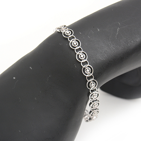 タサキ ブレスレット ブレスレット ダイヤ サークルデザイン D0.27ct ホワイトゴールド TASAKI K18WG 中古