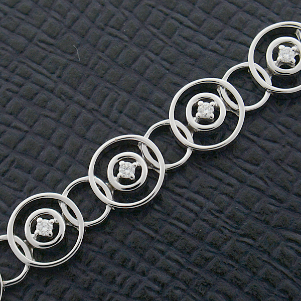 タサキ ブレスレット ブレスレット ダイヤ サークルデザイン D0.27ct ホワイトゴールド TASAKI K18WG 中古