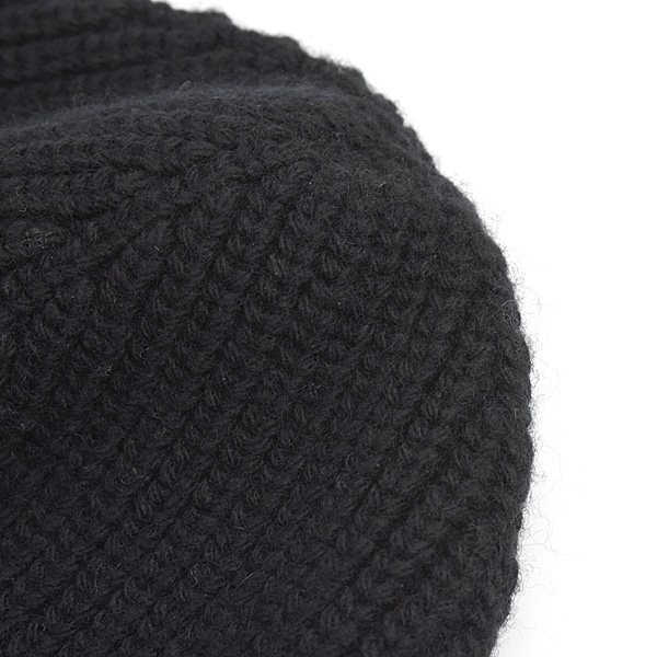 セリーヌ 帽子 メンズ レディース ロゴ ニット帽 ブラック ウール CELINE 2A25R535Q 中古