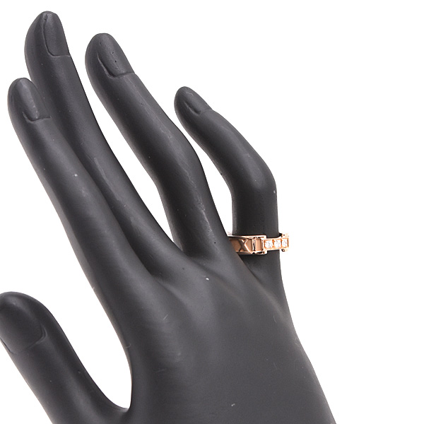 ティファニー 指輪 レディース アトラス 3Pダイヤモンド リング 実測9号 ピンクゴールド TIFFANY 750PG 中古