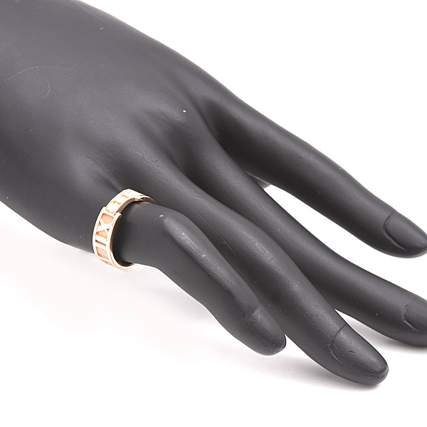 ティファニー 指輪 レディース アトラス 3Pダイヤモンド リング 実測9号 ピンクゴールド TIFFANY 750PG 中古