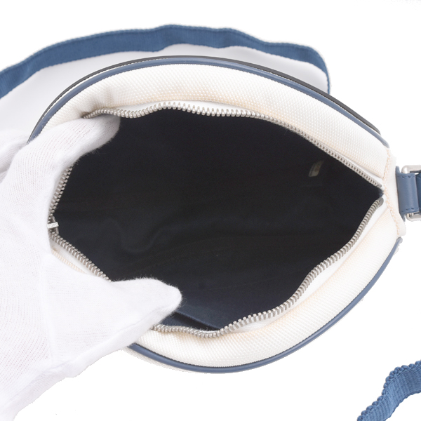 シャネル バッグ レディース ラウンド ショルダーバッグ 丸型 エアライン ラバー キャンバス ネイビー ブラック ホワイト CHANEL 中古