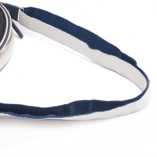 シャネル バッグ レディース ラウンド ショルダーバッグ 丸型 エアライン ラバー キャンバス ネイビー ブラック ホワイト CHANEL 中古