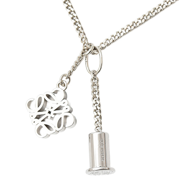 ロエベ ネックレス レディース パーソナライゼーション ネックレス 真鍮 パラジウム LOEWE N691420X01 中古