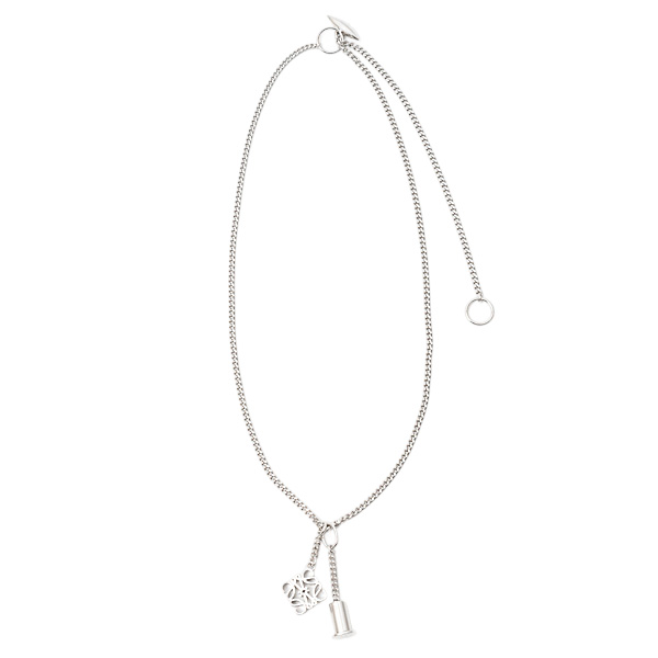 ロエベ ネックレス レディース パーソナライゼーション ネックレス 真鍮 パラジウム LOEWE N691420X01 中古