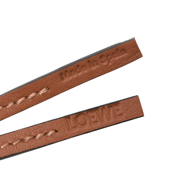 ロエベ レディース アナグラム チャーム キーホルダー キーリング ブラウン レザー LOEWE 中古