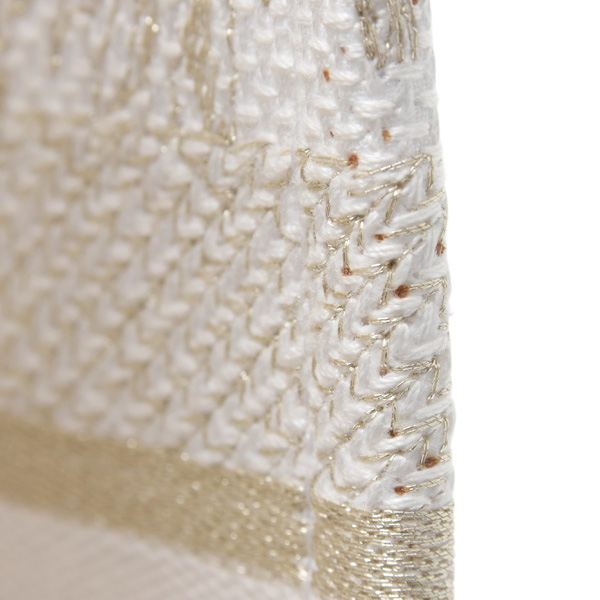 クリスチャンディオール バッグ レディース メンズ ブックトート ミディアム スカーフ キャンバス ホワイト×ゴールド Christian Dior 中古