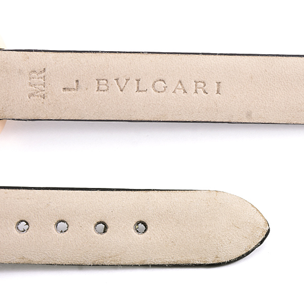 ブルガリ 時計 レディース パレンテシ ダイヤベゼル 電池式 ホワイト文字盤 イエローゴールド 750YG BVLGARI PA35G 中古