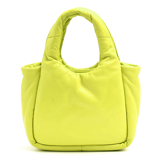 プラダ バッグ レディース パテッド ミニ ハンドバッグ 2WAY イエロー系 レザー PRADA 1BA359 中古